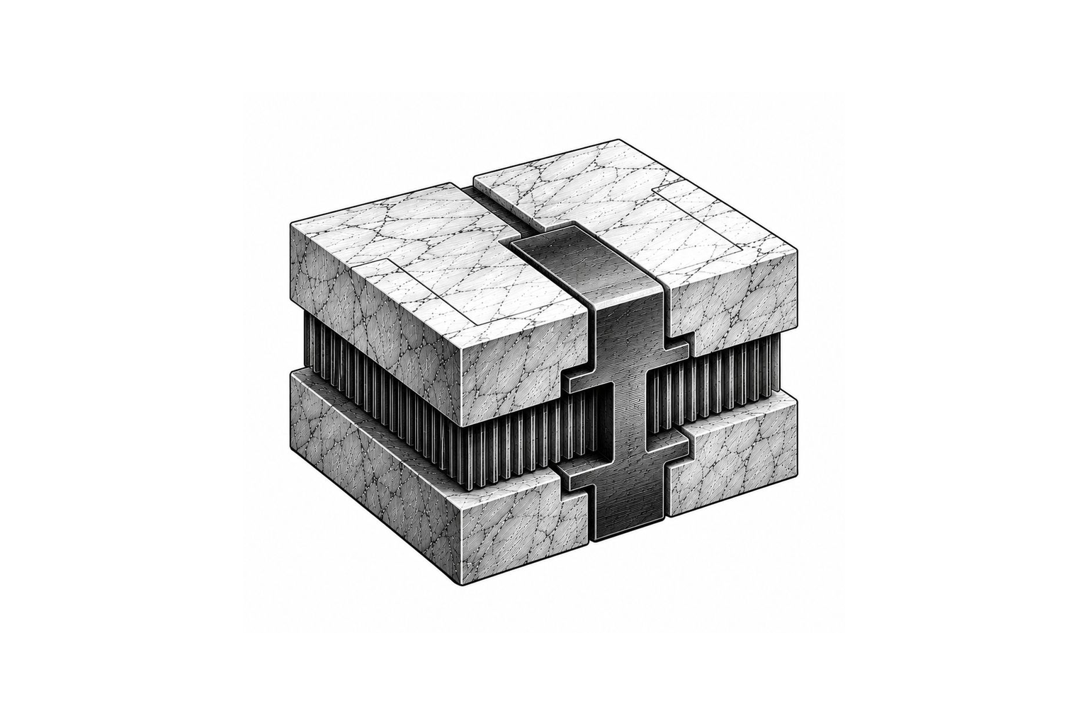 ChatGPT generated Titan-inspired heavy neo-engraved clamped archive case image about evidence and durable technical records