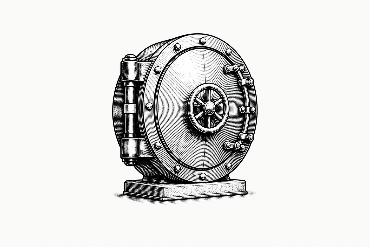ChatGPT generated Titan-inspired heavy neo-engraved single vault door image about boundary and passage