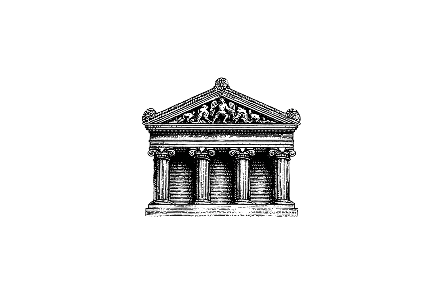 Generated Titan-inspired heavy neo-engraved classical bank facade image about institutional enterprise support
