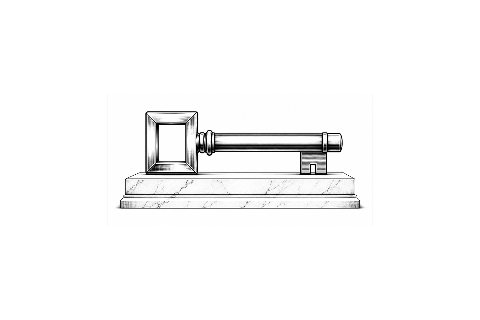 ChatGPT generated placeholder Titan-inspired heavy neo-engraved monumental access key image for private AI access control