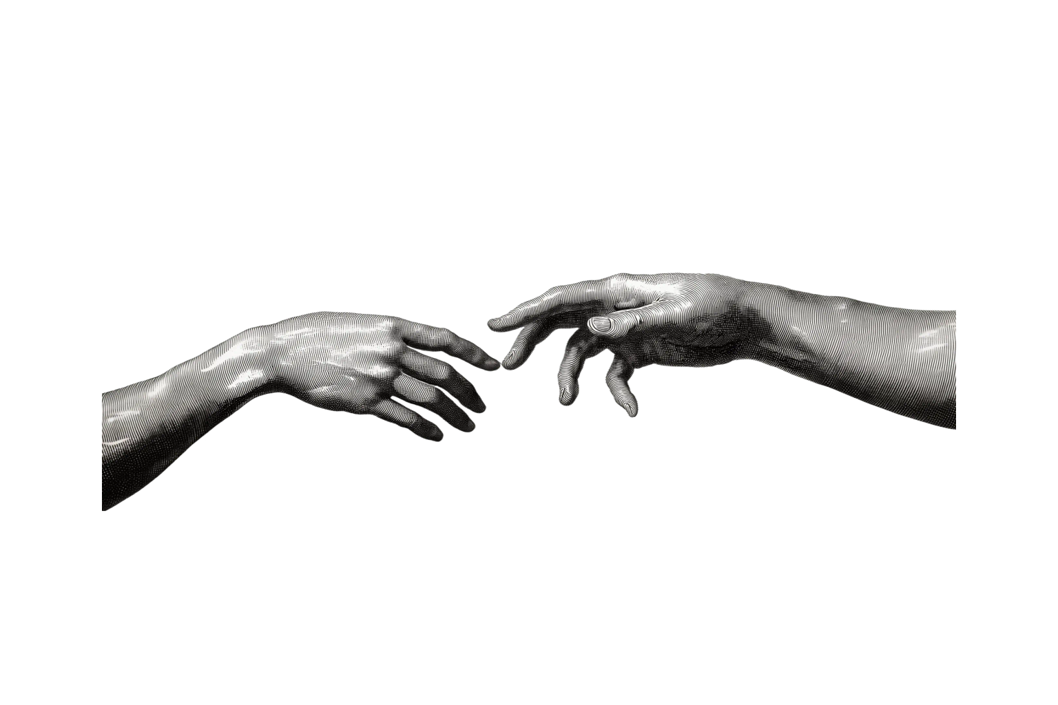 ChatGPT generated placeholder Titan-inspired heavy neo-engraved reaching hands image for security responsibility handoff